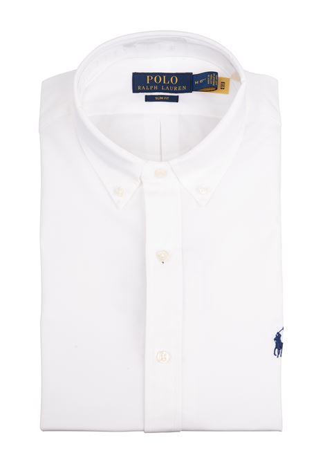 Camicia blu hot sale ralph lauren